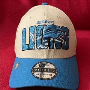 New Era Detroit Lions Cap with Blue and Cream medium/large